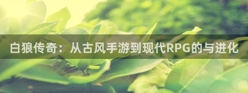 星欧娱乐登录地址：白狼传奇：从古风手游到现代RPG的与进化